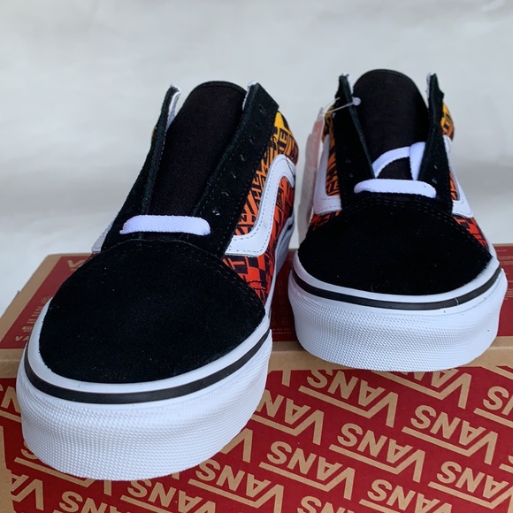 VANS OLD SKOOL LOGO FLAME BLACK/TRUE WHITE WMNS - Picture 10 of 14